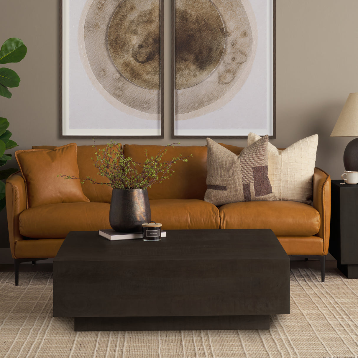 Hayden Dark Brown Wood Square Coffee Table from Mercana - Luna Furniture