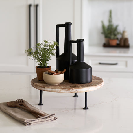Burton 14.2H Medium Matte Black Ceramic Jug Vase from Mercana - Luna Furniture
