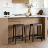 Colony Black-Brown Solid Wood Counter Stool from Mercana - Luna Furniture