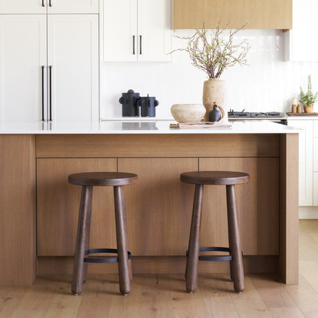 Weldon Dark Brown Wood w/ Matte Black Metal Counter Stool from Mercana - Luna Furniture