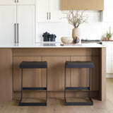 Kiran 17L x 17W x 26H Black Wood W/ Black Metal Base C-Shape Counter Stool from Mercana - Luna Furniture