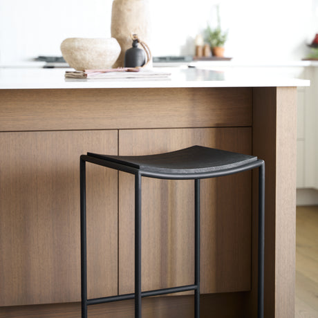 Taniel Textured Black Wood w/ Black Metal Counter Stool from Mercana - Luna Furniture