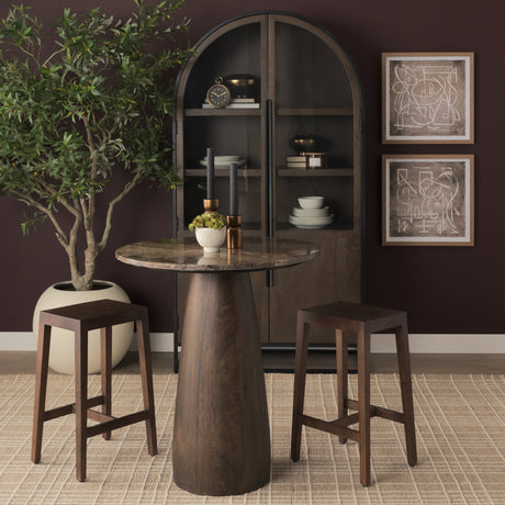 Colony Medium-Dark Brown Solid Wood Counter Stool from Mercana - Luna Furniture