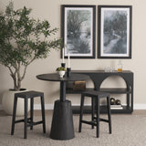 Colony Black-Brown Solid Wood Counter Stool from Mercana - Luna Furniture