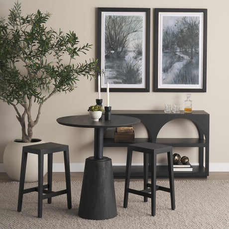 Colony Black-Brown Solid Wood Counter Stool from Mercana - Luna Furniture