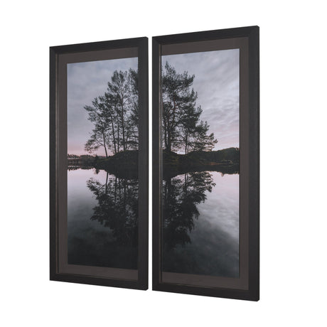 Diptych (Set of 2) by Thomas Tepstad Berge Hand-Embellish TextureFramePhoto Print Matted under Glass from Mercana - Luna Furniture