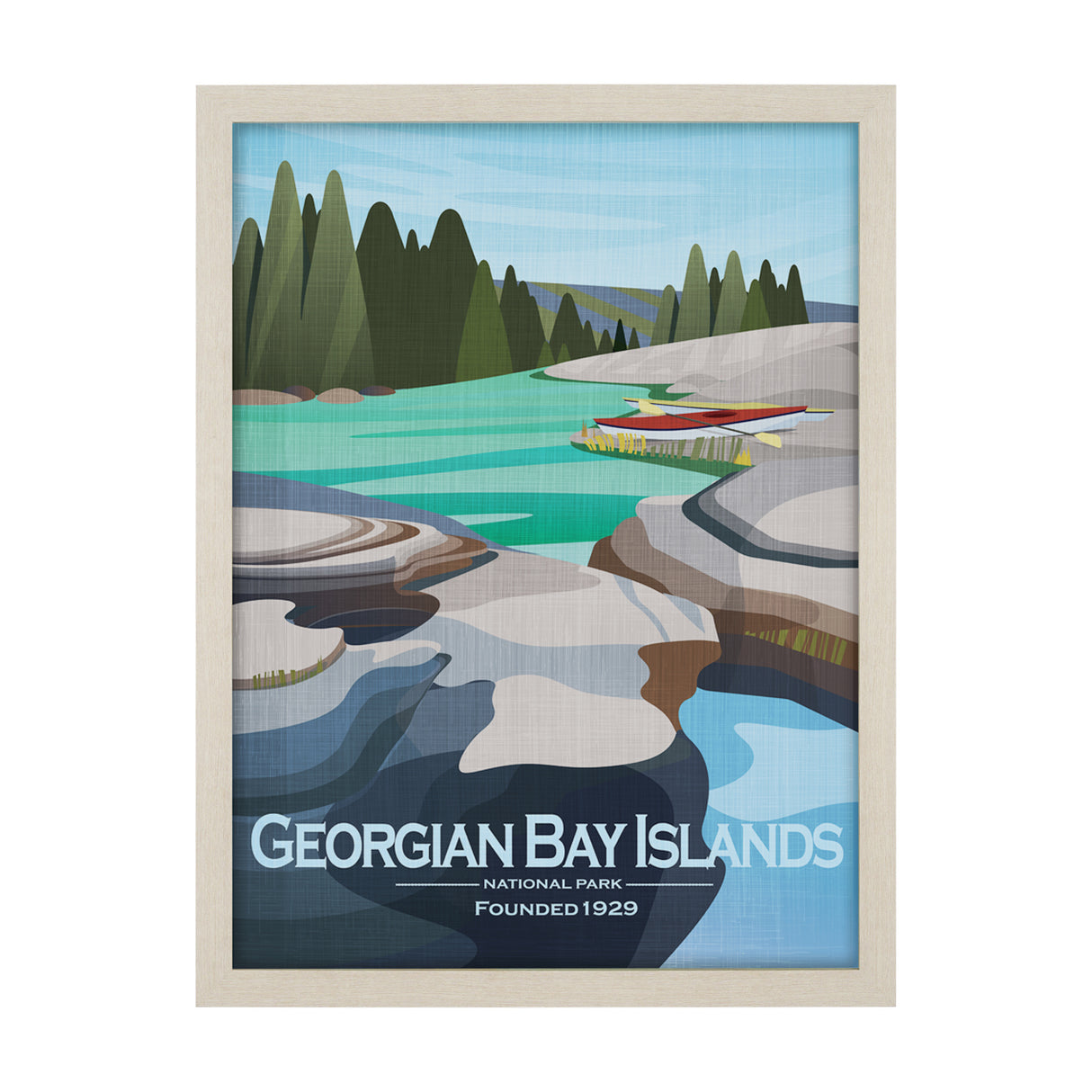 Georgian Bay Islands GO by Mercana Studio Textured Framed Artwork Matted from Mercana - Luna Furniture