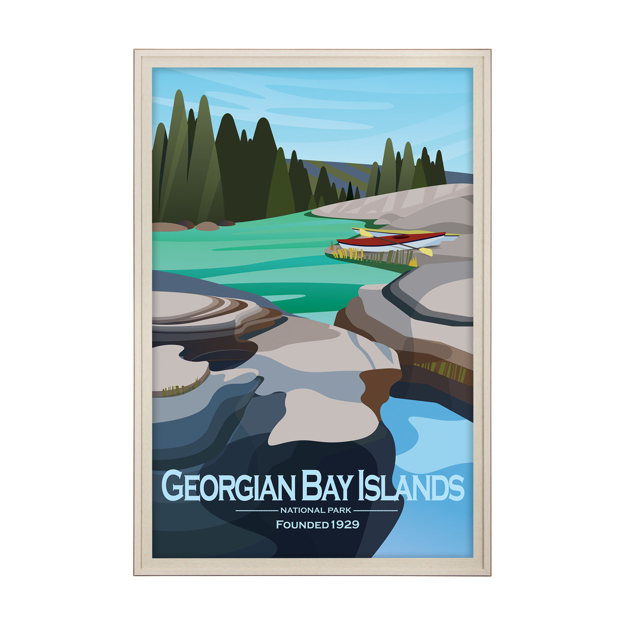Georgian Bay Islands GO by Mercana Studio Framed Artwork Matted under Glass from Mercana - Luna Furniture