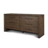 Belford 6-Drawer Dark Brown Oak Wood Dresser from Mercana - Luna Furniture