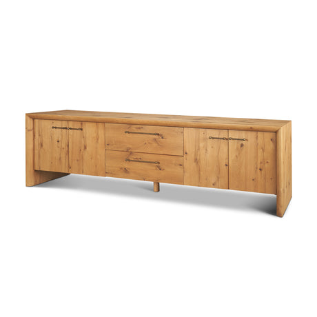Belford 94" Light Brown Oak Wood Media Console from Mercana - Luna Furniture
