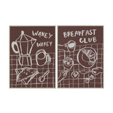 Breakfast Doodles(Set 2) by Jenaya Jackson Hand-Embellished Texture Frame Artwork Matted under Glass from Mercana - Luna Furniture