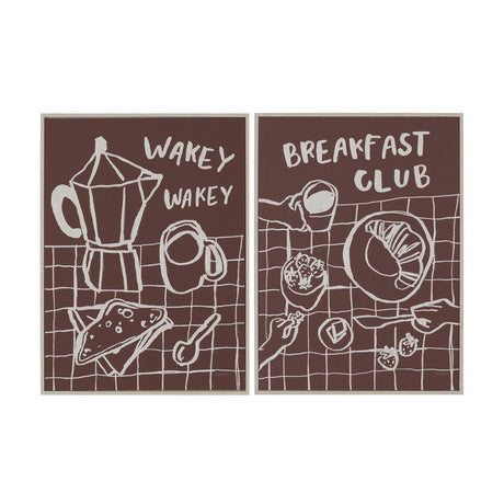 Breakfast Doodles(Set 2) by Jenaya Jackson Hand-Embellished Texture Frame Artwork Matted under Glass from Mercana - Luna Furniture