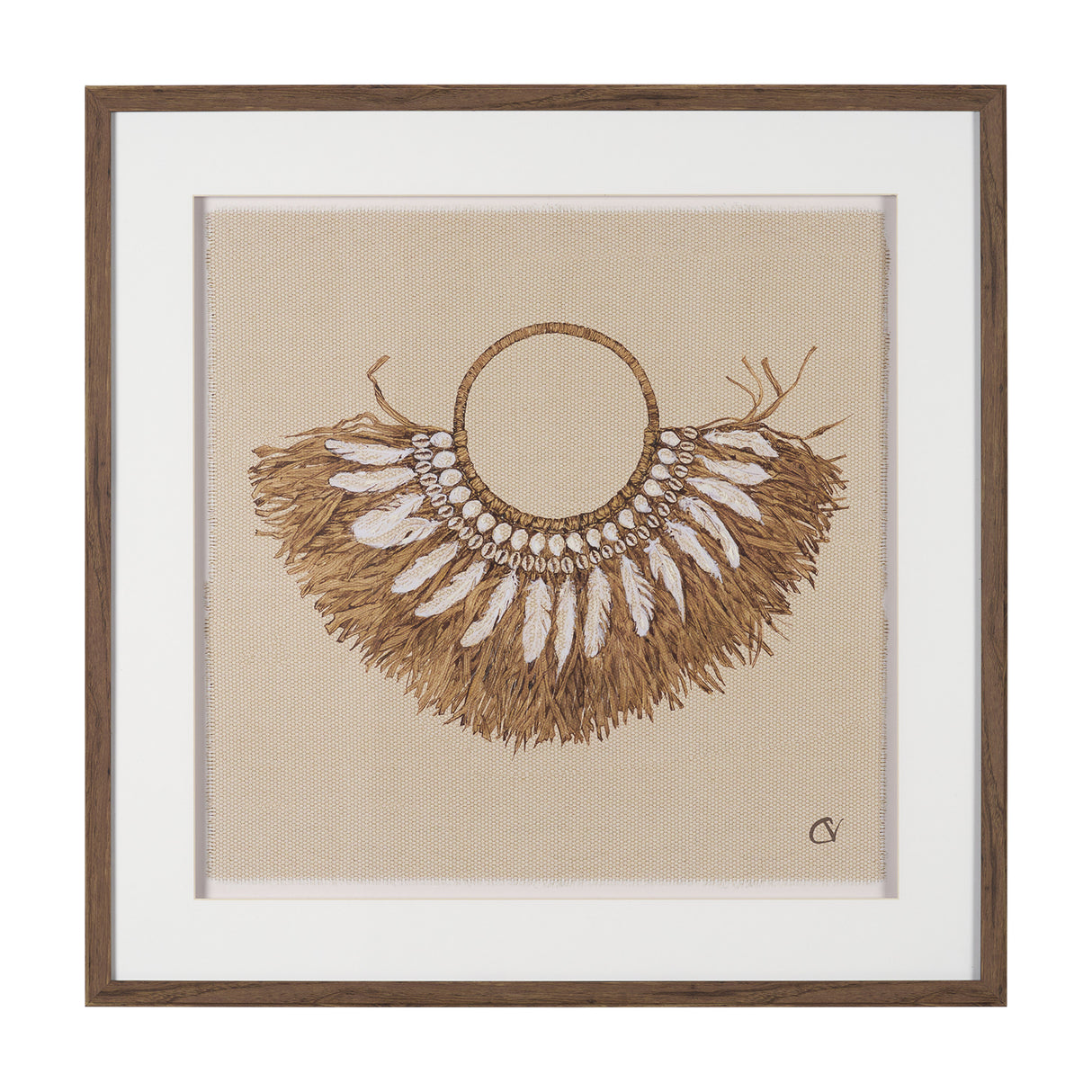 Papua Necklace II by Mercana Studio Hand-Embellished Textured Framed Artwork Matted under Glass from Mercana - Luna Furniture