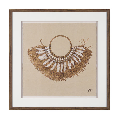 Papua Necklace II by Mercana Studio Hand-Embellished Textured Framed Artwork Matted under Glass from Mercana - Luna Furniture