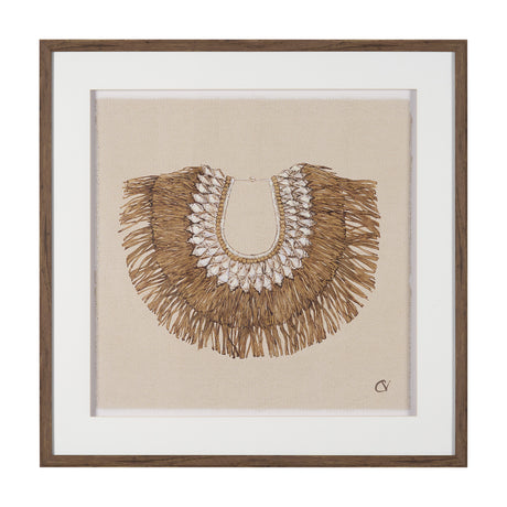 Papua Necklace III by Mercana Studio Hand-Embellished Textured Framed Artwork Matted under Glass from Mercana - Luna Furniture
