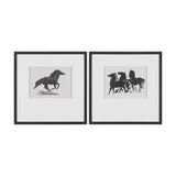 Zwarte Paarden (Set of 2) by Leo Gestel Hand-Embellished Framed Artwork Matted under Glass from Mercana - Luna Furniture