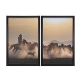 Dusty Herd Chase (Set of 2) by Ismail Atabek FramedPhoto Print Matted under Glass from Mercana - Luna Furniture