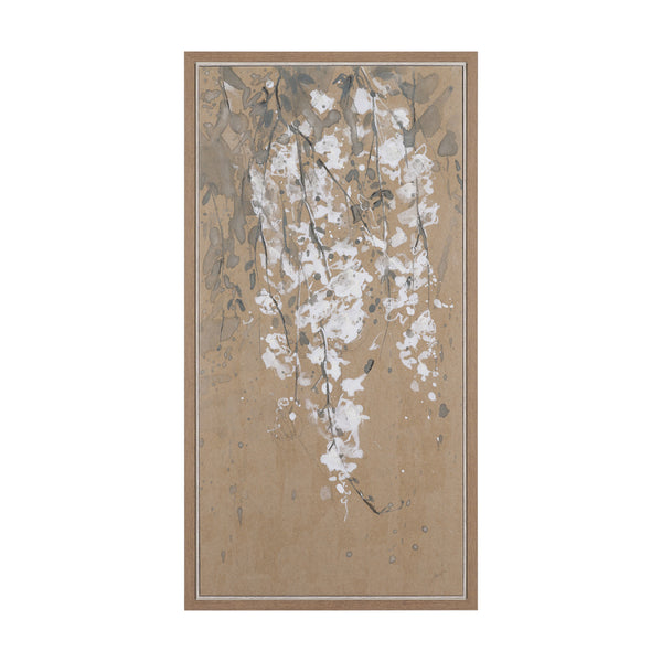 White Wisteria I by Mercana Studio Hand-Embellished Textured Framed Canvas Artwork