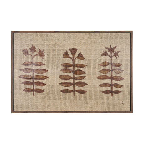 Folk Flowers by Mercana Studio Hand-Embellished Textured Framed Canvas Artwork from Mercana - Luna Furniture