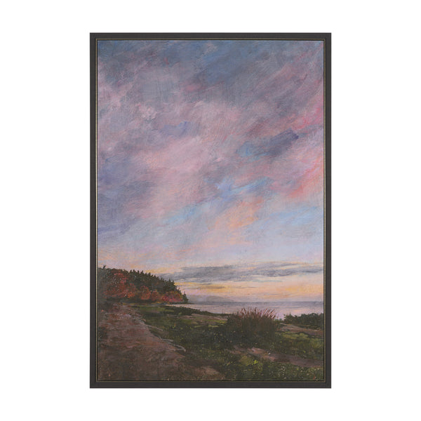 Crescent Sunset I by Mercana Studio Hand-Embellished Textured Framed Canvas Artwork