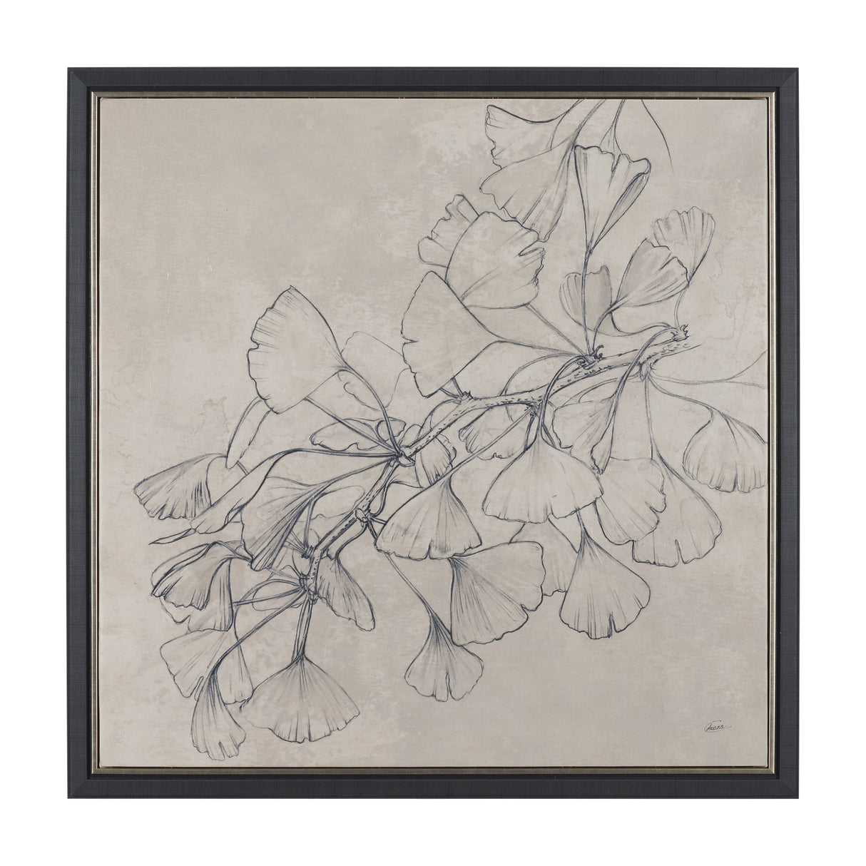 Ginkgo Shadows II by Mercana Studio Hand-Embellished Textured Framed Canvas Artwork from Mercana - Luna Furniture