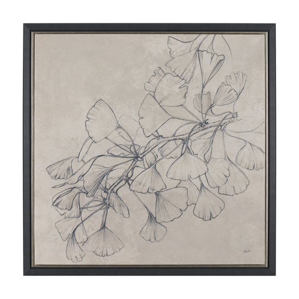 Ginkgo Shadows II by Mercana Studio Hand-Embellished Textured Framed Canvas Artwork
