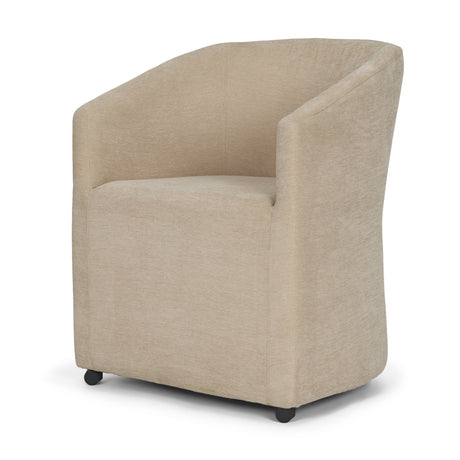 Sondra Beige Performance Fabric Upholstered Club Dining Chair from Mercana - Luna Furniture