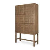 Truss Cool Brown Wood 6 Door Tall Cabinet from Mercana - Luna Furniture