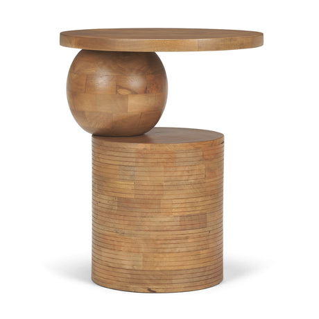 Stack Light Brown Wood Geometric Accent Table from Mercana - Luna Furniture