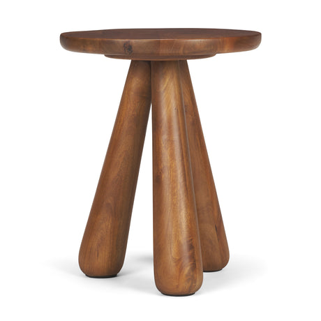 Mora Medium Brown Wood 3-Legged Accent Table from Mercana - Luna Furniture