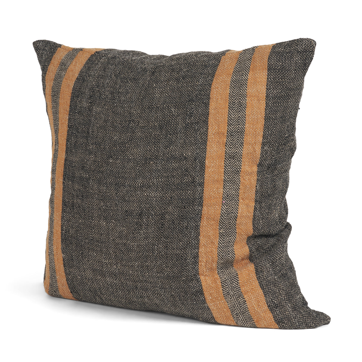 Mercer 20x20 Square Black w/Orange Stripes Decorative Pillow Cover from Mercana - Luna Furniture