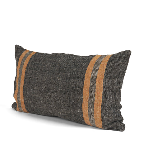 Mercer 14x26 Lumbar Black w/ Orange Stripes Decorative Pillow Cover from Mercana - Luna Furniture