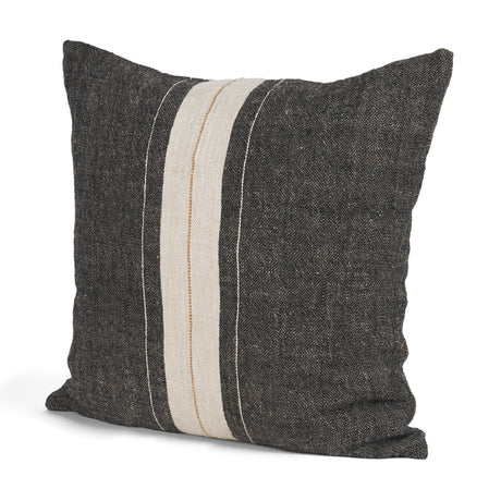 Cooper 20x20 Square Black w/ Cream Stripe Decorative Pillow Cover from Mercana - Luna Furniture