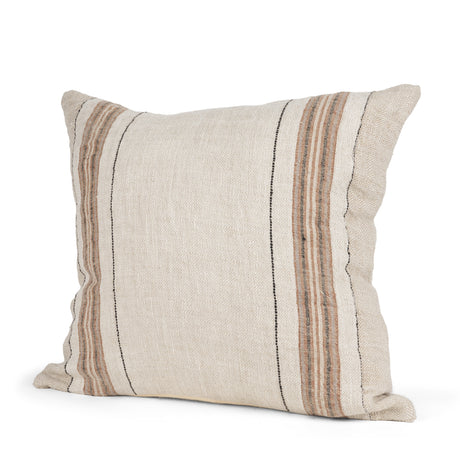 Maeve 20x20 Square Natural Linen w/ Orange Stripes Decorative Pillow Cover from Mercana - Luna Furniture