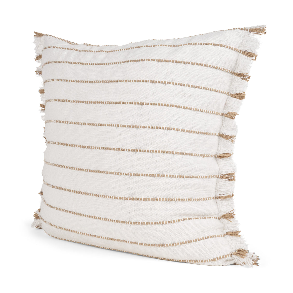Willow 20x20 Square Cream w/ Camel Stripes Decorative Pillow Cover from Mercana - Luna Furniture