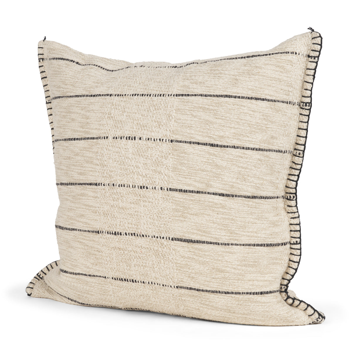 Lyle 20x20 Square Oatmeal w/ Black Stripes Decorative Pillow Cover from Mercana - Luna Furniture