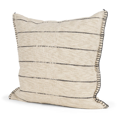 Lyle 20x20 Square Oatmeal w/ Black Stripes Decorative Pillow Cover from Mercana - Luna Furniture