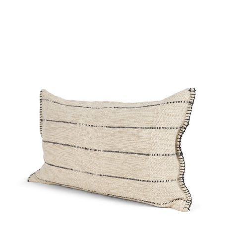 Lyle 13x21 Square Oatmeal w/ Black Stripes Decorative Pillow Cover from Mercana - Luna Furniture