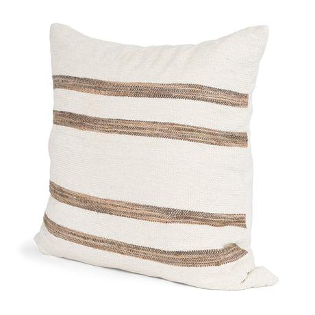 Maryn 22x22 Square Cream w/ Brown Stripes Decorative Pillow Cover from Mercana - Luna Furniture