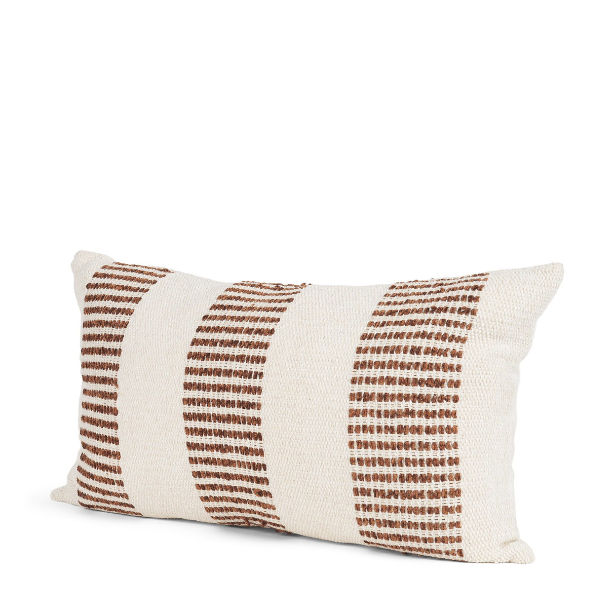Levon 14x26 Lumbar Plush Cream w/ Orange Dashed Stripes Decorative Pillow Cover from Mercana - Luna Furniture