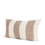 Levon 14x26 Lumbar Plush Cream w/ Orange Dashed Stripes Decorative Pillow Cover from Mercana - Luna Furniture