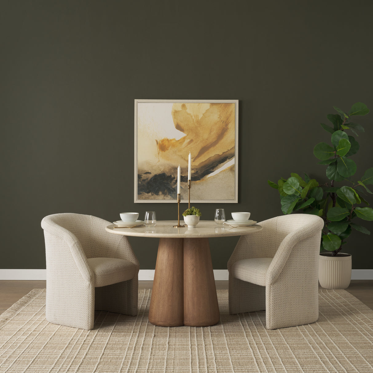 Chantria Large Solid Natural Brass Adjustable Taper Candle Holder from Mercana - Luna Furniture