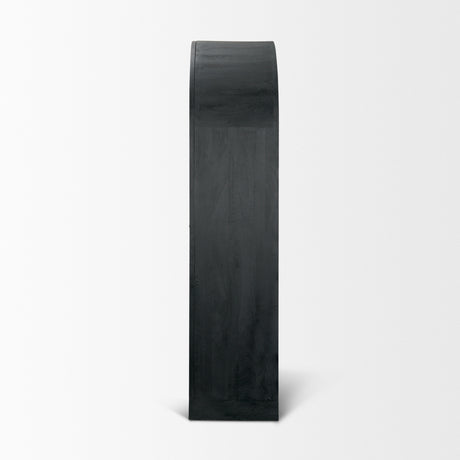 Suri Black Wood W/Glass Doors Arched Curio Cabinet from Mercana - Luna Furniture