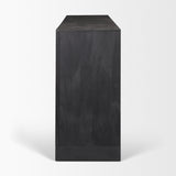Suri Black Wood w/ Glass 4-Door Closed Sideboard from Mercana - Luna Furniture