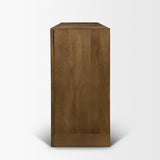 Suri Mid Brown Wood w/ Glass 4-Door Closed Sideboard from Mercana - Luna Furniture