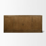 Suri Mid Brown Wood w/ Glass 4-Door Closed Sideboard from Mercana - Luna Furniture