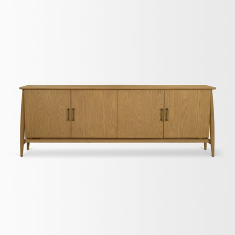 Hollis Warm Brown Wood 4-Door Closed Sideboard from Mercana - Luna Furniture