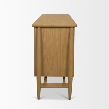 Hollis Warm Brown Wood 4-Door Closed Sideboard from Mercana - Luna Furniture