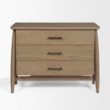Hollis Gray-Brown Wood 3-Drawer Closed Nightstand from Mercana - Luna Furniture