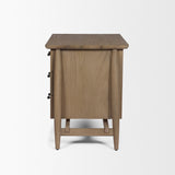 Hollis Gray-Brown Wood 3-Drawer Closed Nightstand from Mercana - Luna Furniture
